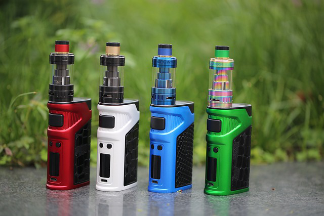 four colorful vape devices