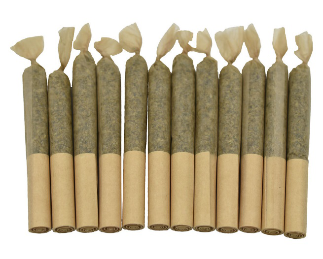 Pre-roll featuring prominent terpenes such as beta-pinene, caryophyllene, limonene, and myrcene